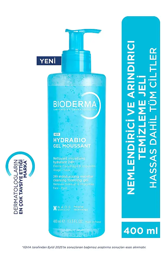 Bioderma Hydrabio Foaming Gel Tüm Ciltler için Nemlendirici ve Arındırıcı Yüz ve Vücut Temizleme Jeli 400 ML - 1