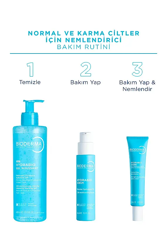 Bioderma Hydrabio Light Karma & Tüm Ciltler için Hyaluronik Asit İçeren Su Bazlı Nemlendirici Krem 40 ML - 3