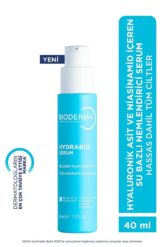 Bioderma Hydrabio Tüm Ciltler için Hyaluronik Asit & Niacinamid İçeren Su Bazlı Nemlendirici Serum 40 ML - 1